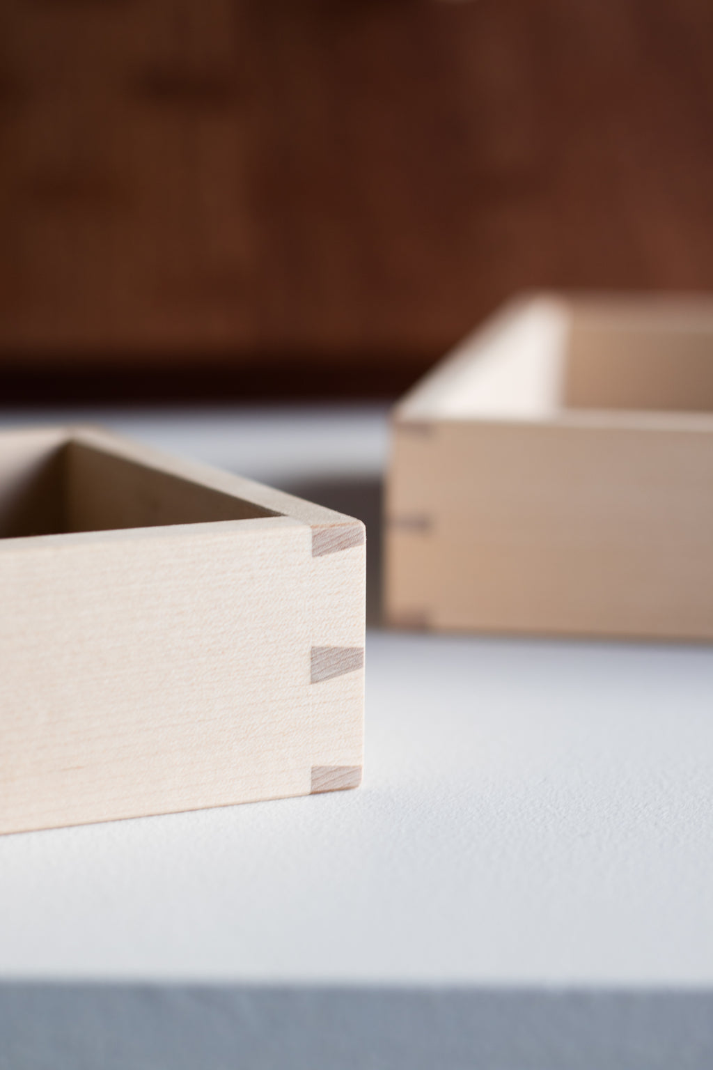 Mahogany and birch jewellery box