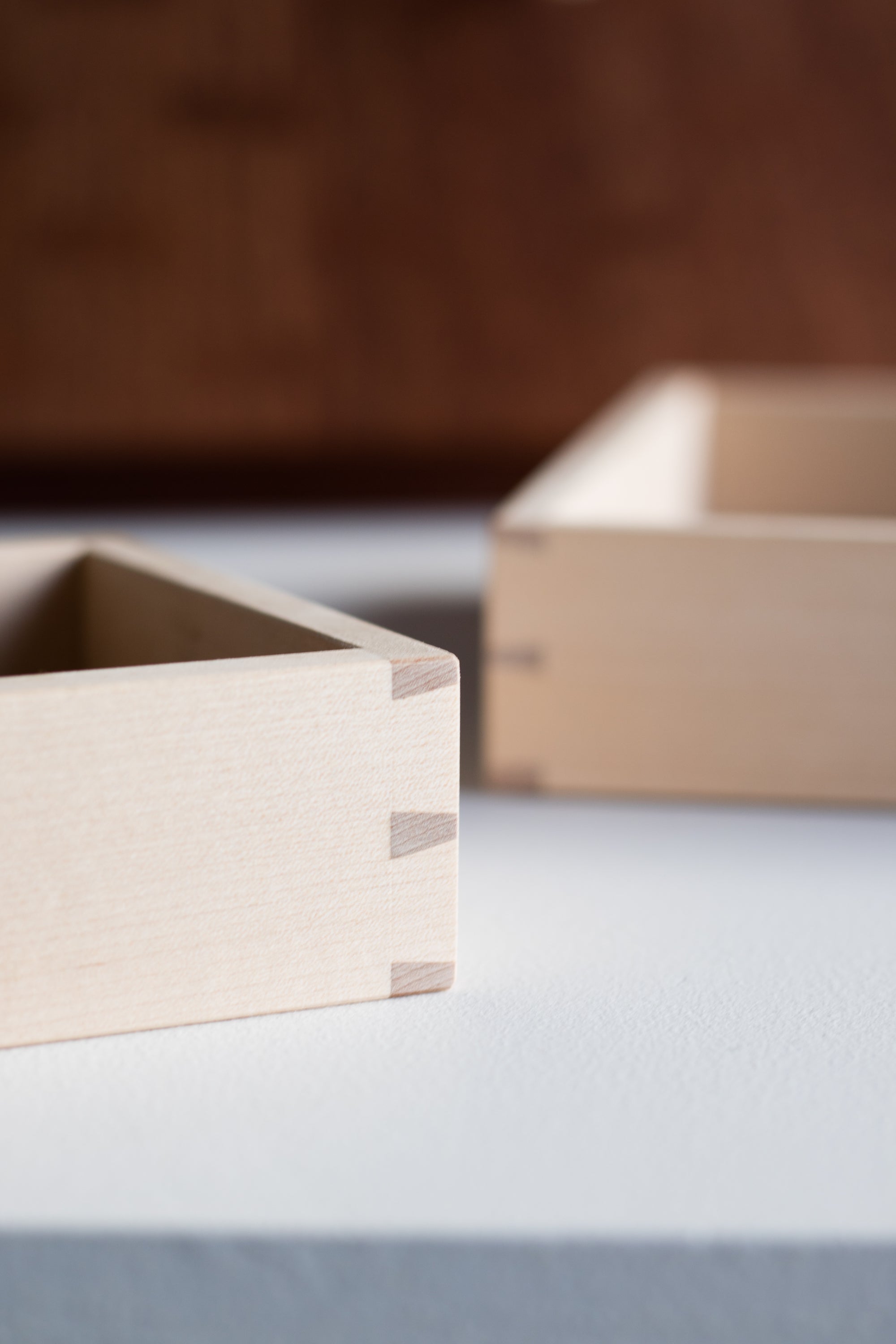 Mahogany and birch jewellery box
